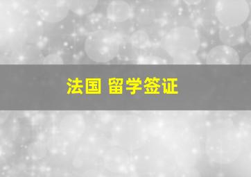 法国 留学签证